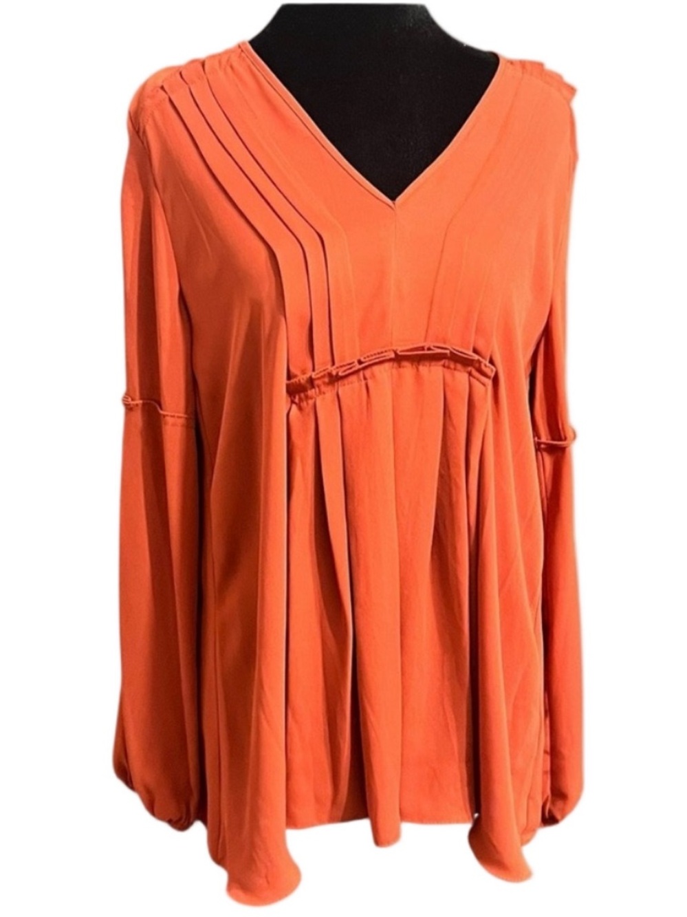 Max Studio Sophia Max Orange V-Neck Blouse S